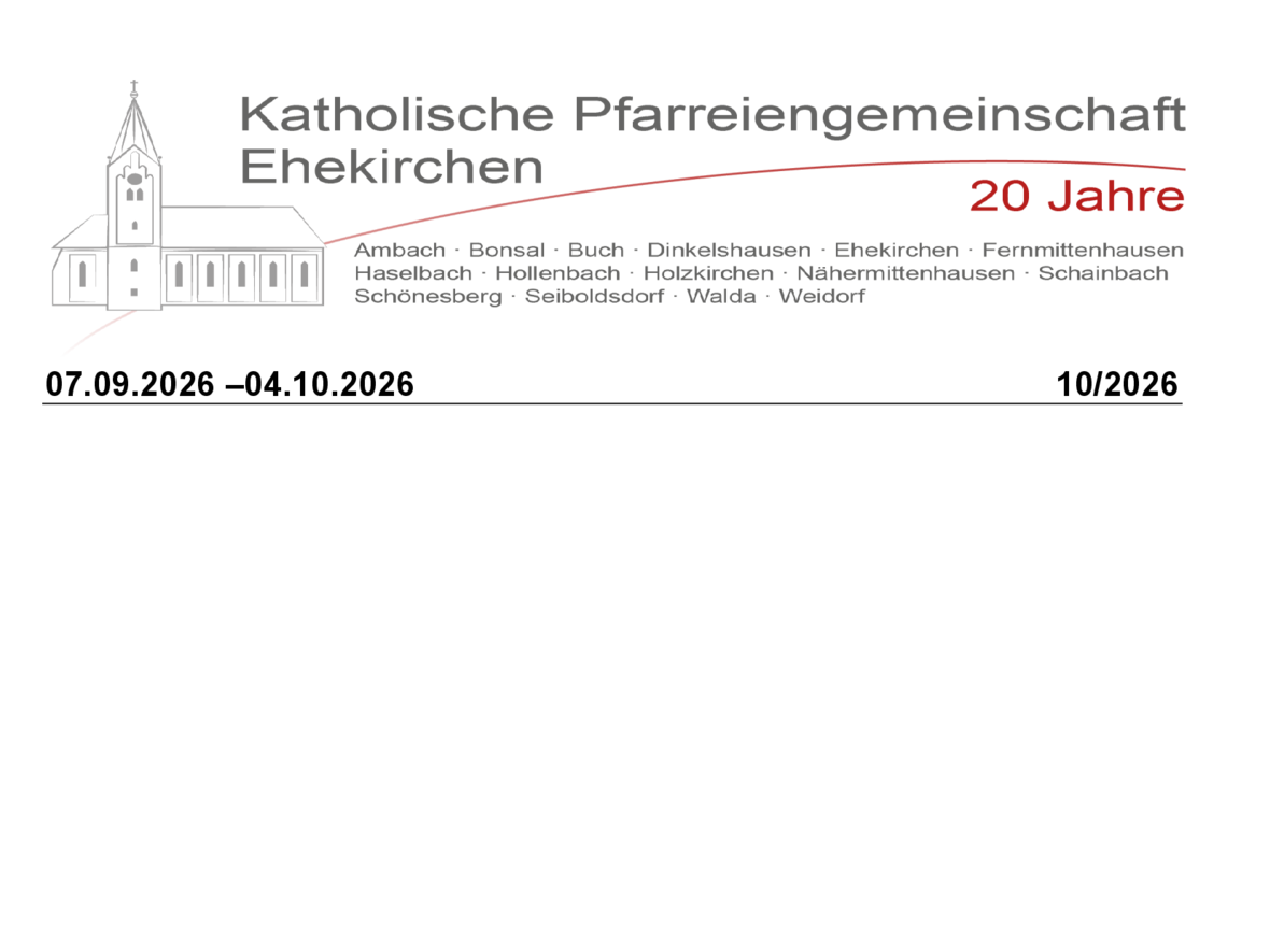 Gottesdienste vom 07.09. - 04.10.2026